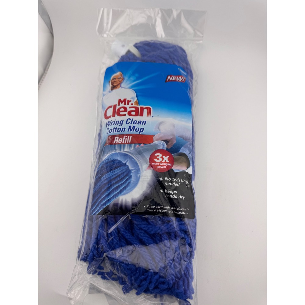 Mr Clean Wring‎ Clean Cotton Mop Refill Blue NIB